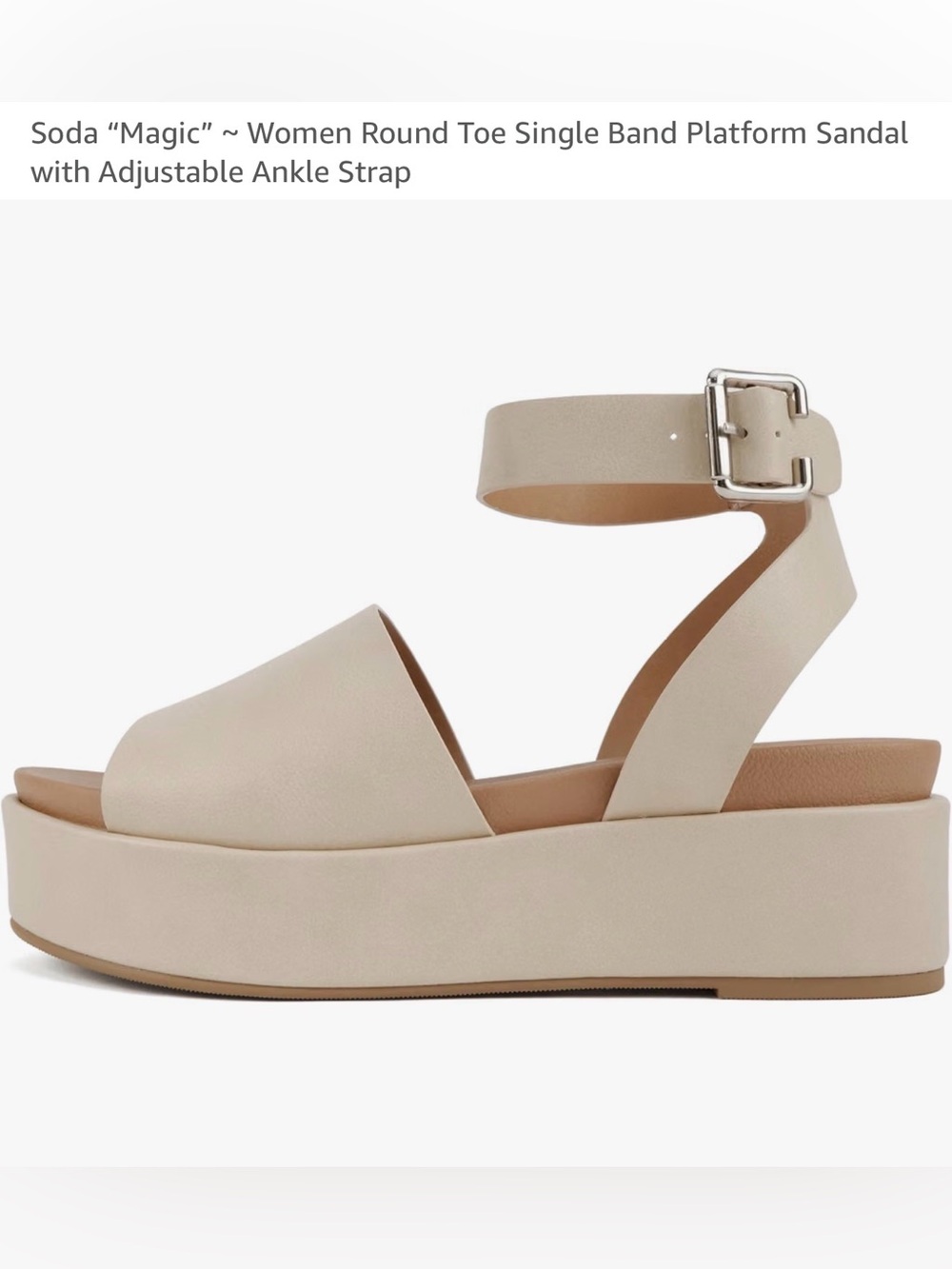 SODA Cream Platform Ankle-Strap Sandal